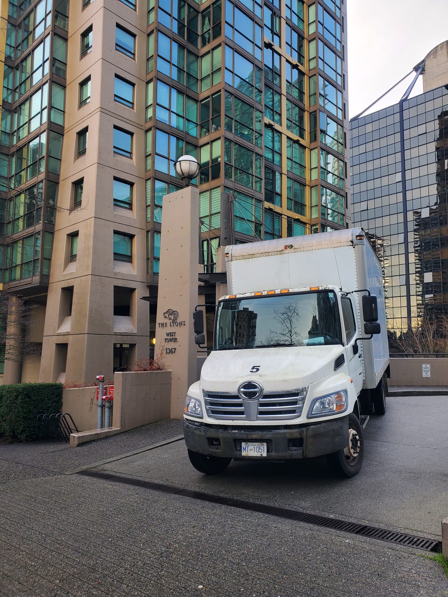 Affordable Movers BC truck in downtown Vancouver